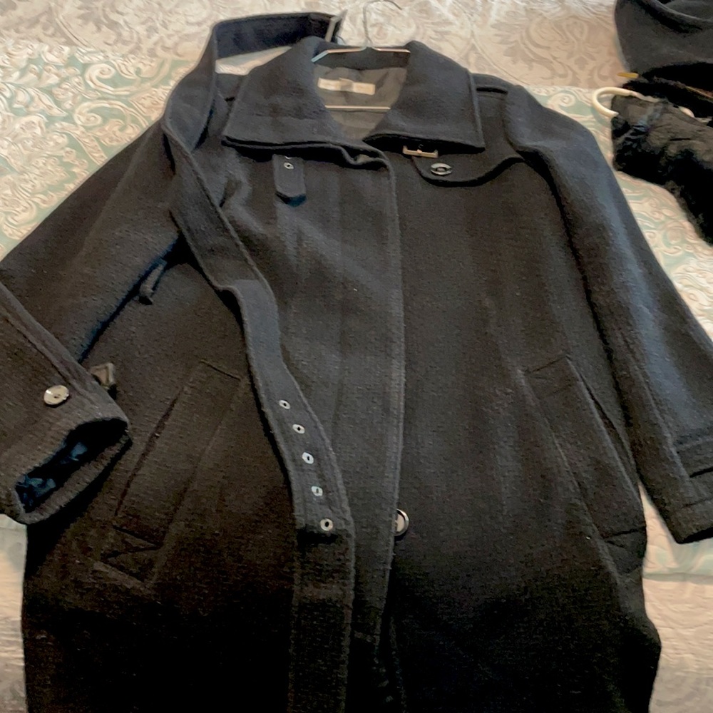 Knee length black coat